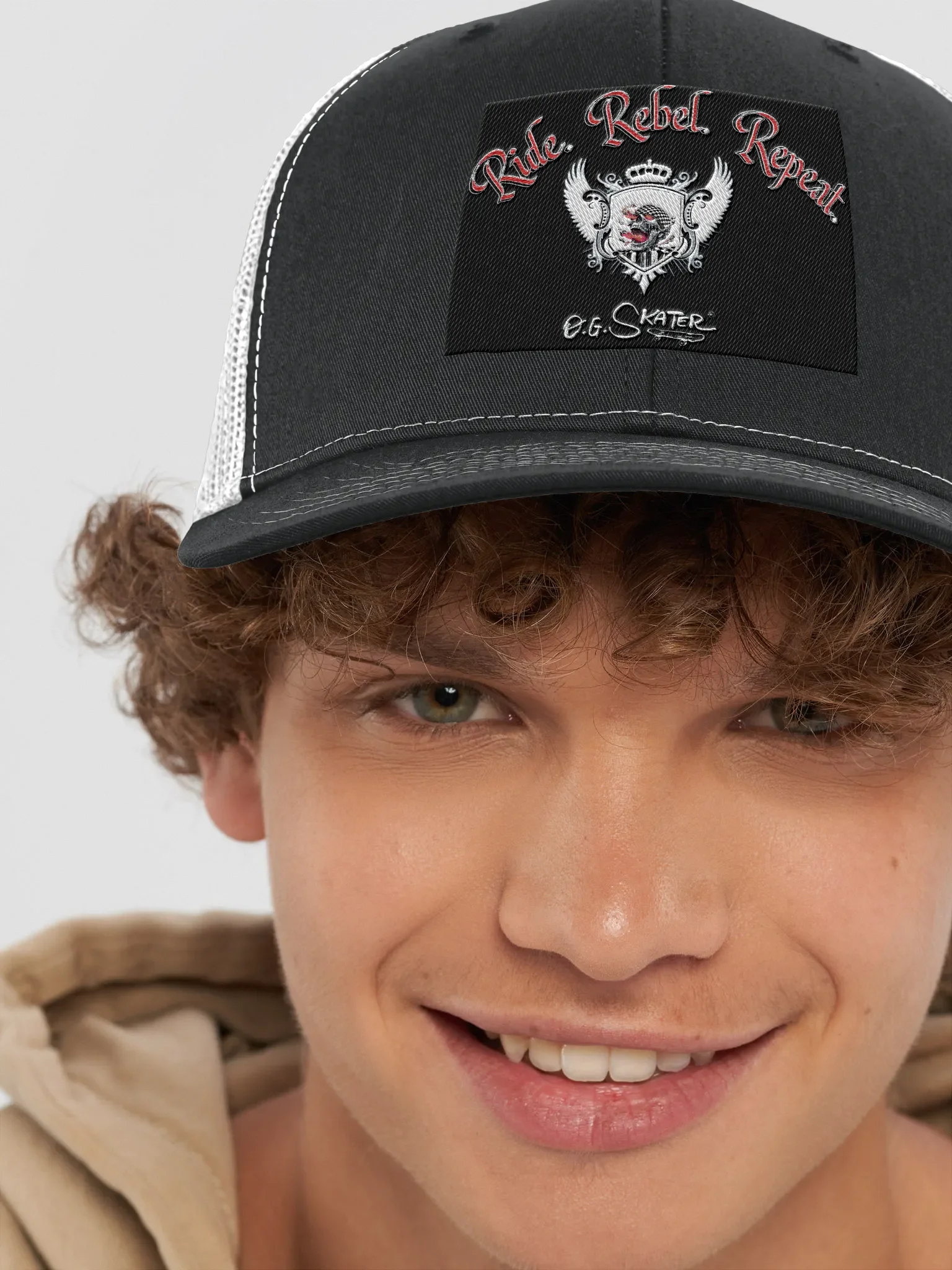 “Ride. Rebel. Repeat.” – Richardson Trucker Hat by O.G. Skater® product image (8)