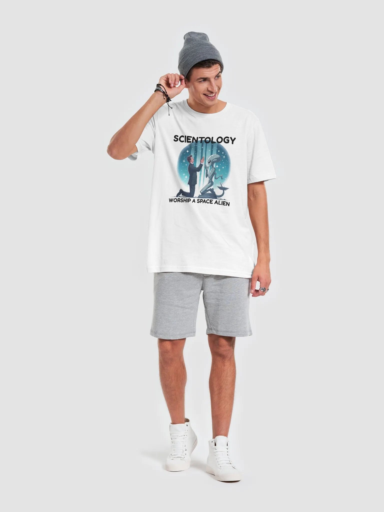 Scientology Worship A Space Alien Tee - Light Colors product image (26)