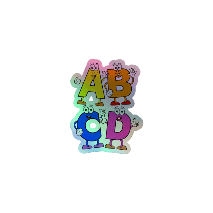 ABCD Holographic Cartoon Character Sticker product image (1)