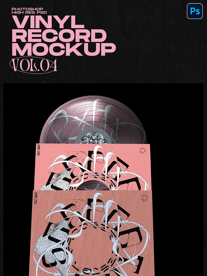 Vinyl Records Mockup Vol. 4 (PSD) product image (1)