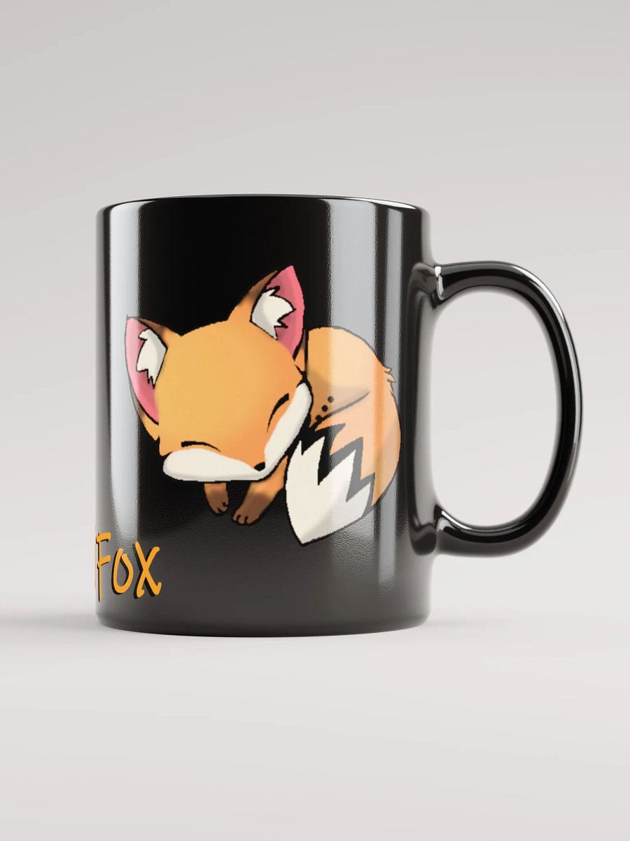 Sleepy Fox Black Glossy Mug product image (6)