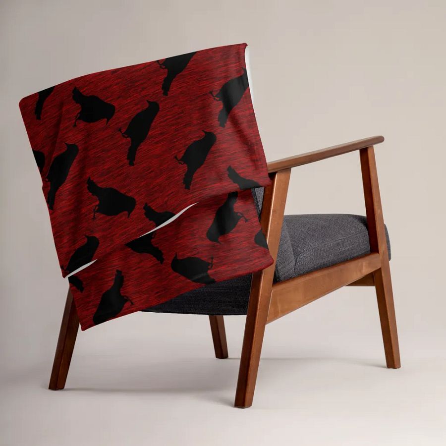 Ravens on Red Throw Blanket product image (15)