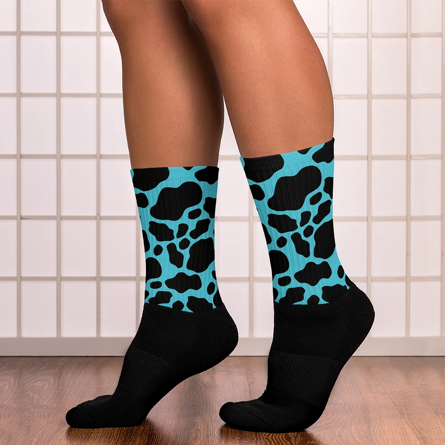 Cow Print Socks - Black & Blue product image (15)