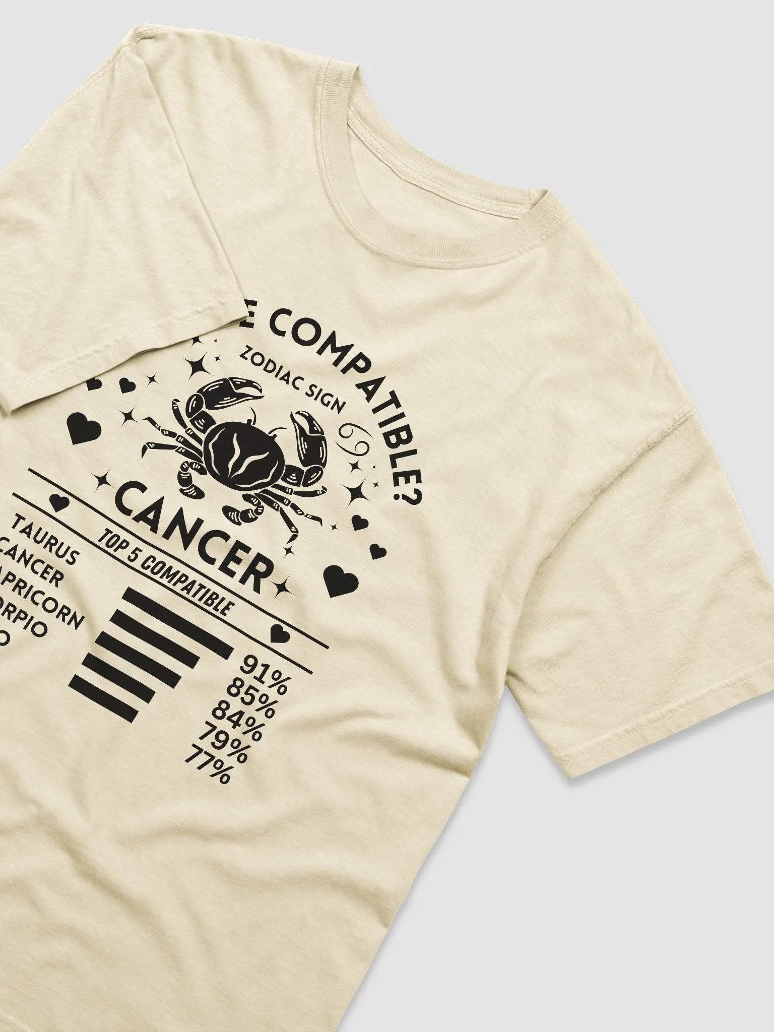 Cancer Zodiac Sign Romantic Compatibility T-Shirt - Light Comfort Colors 1717 product image (62)