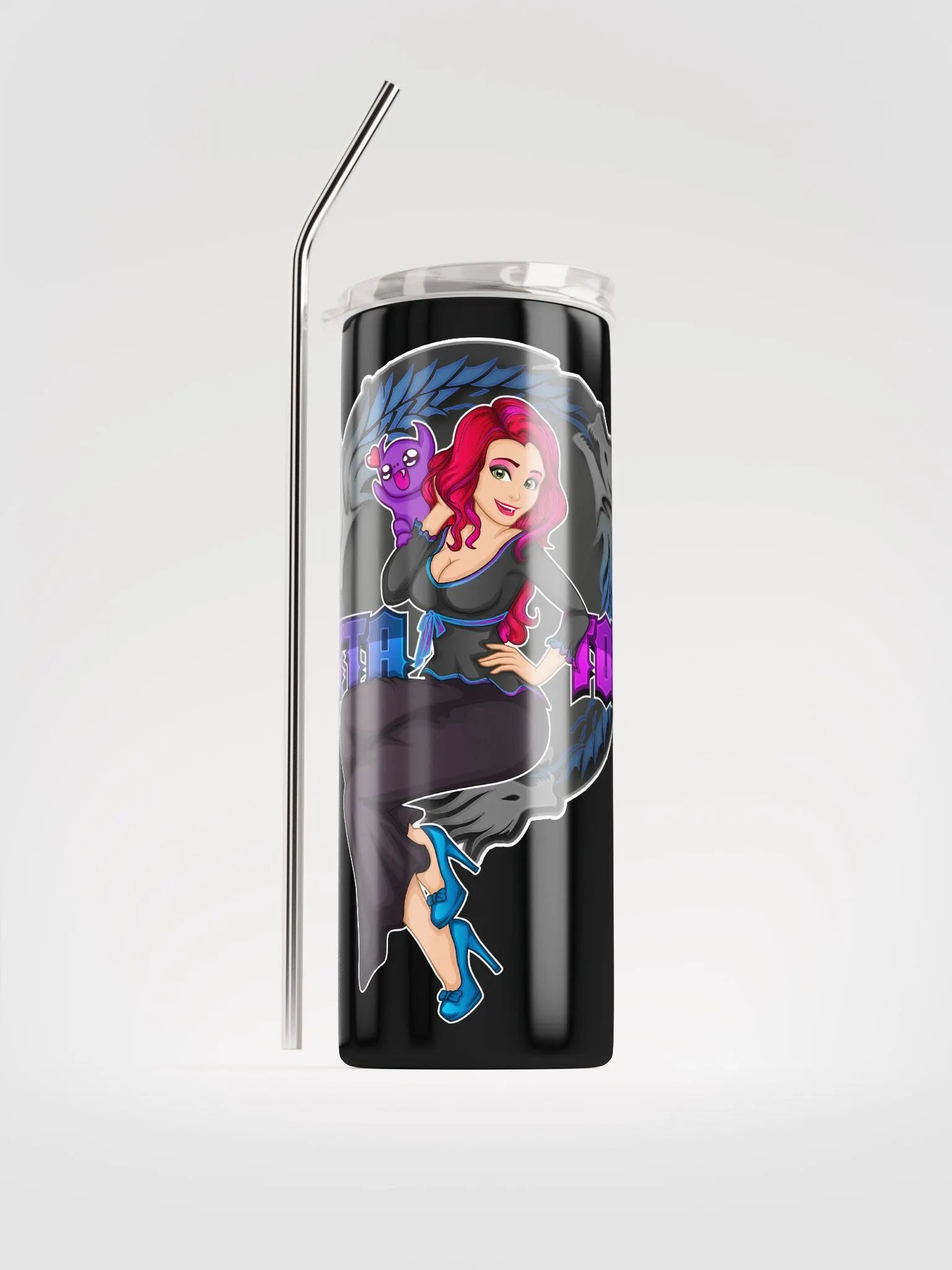 Stainless Steel Tumbler with Straw - Logo 2 product image (2)