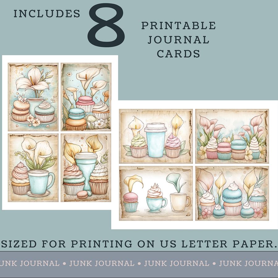Macaron Lillies - Printable Journal Cards V6 product image (2)