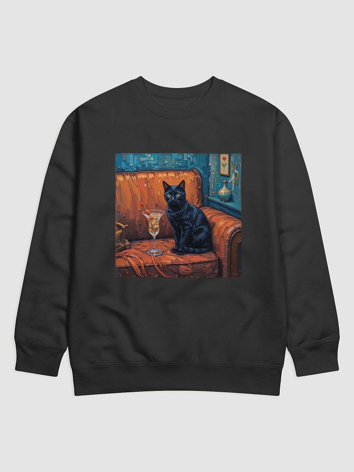BLACK CAT ON COUCH NEXT TO MARTINI product image (1)