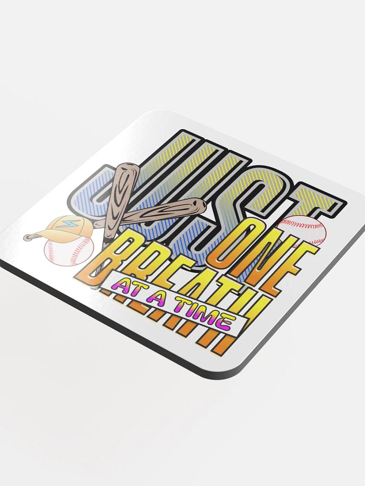 Just One Breath At A Time Baseball Inspirations Cork Coaster product image (1)