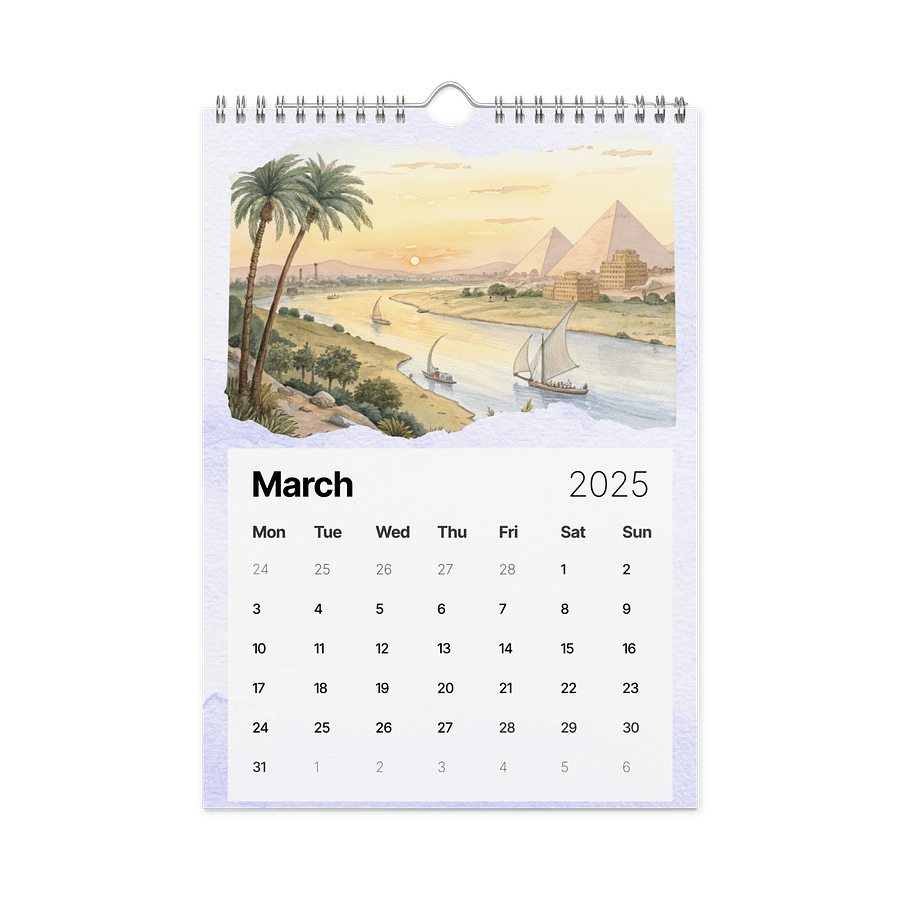 WORLD CAPITALS WATERCOLOR WALL CALENDAR 2026 product image (9)