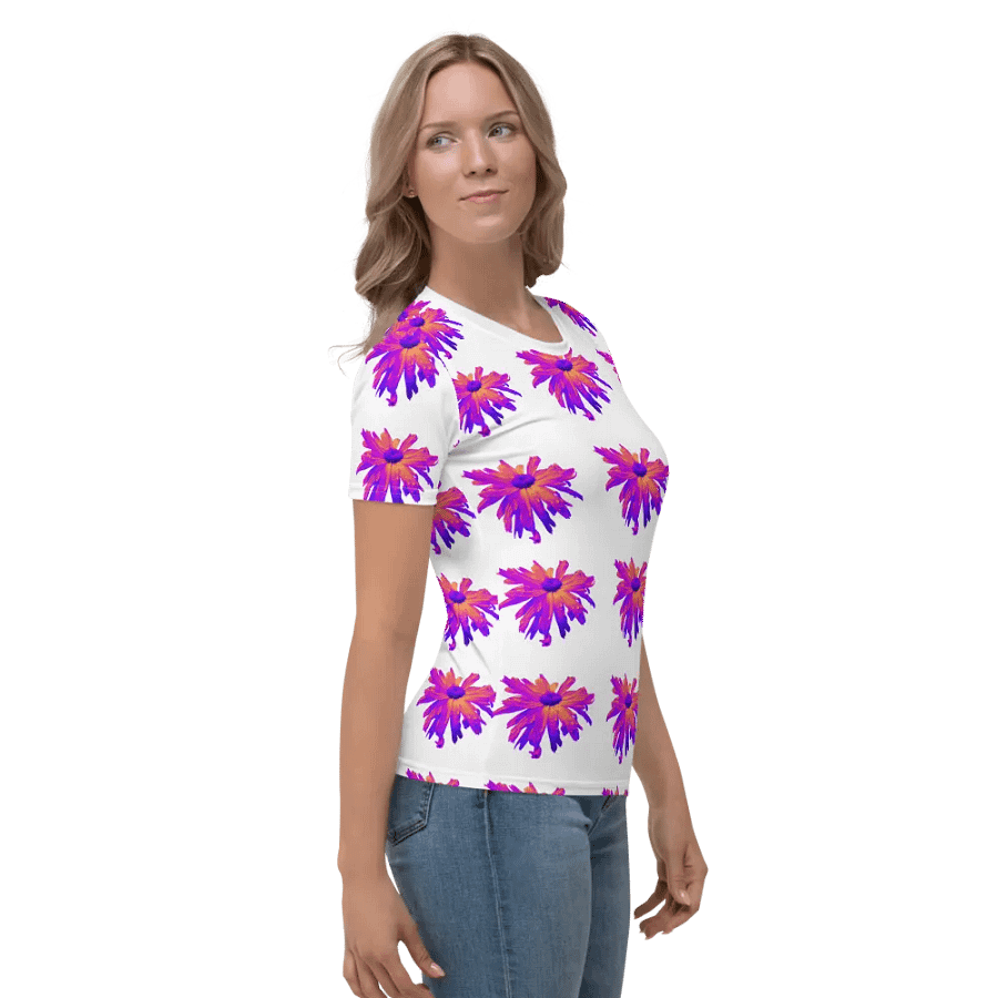 Abstract Pink Floating Daisy Flower Women's T Shirt product image (8)