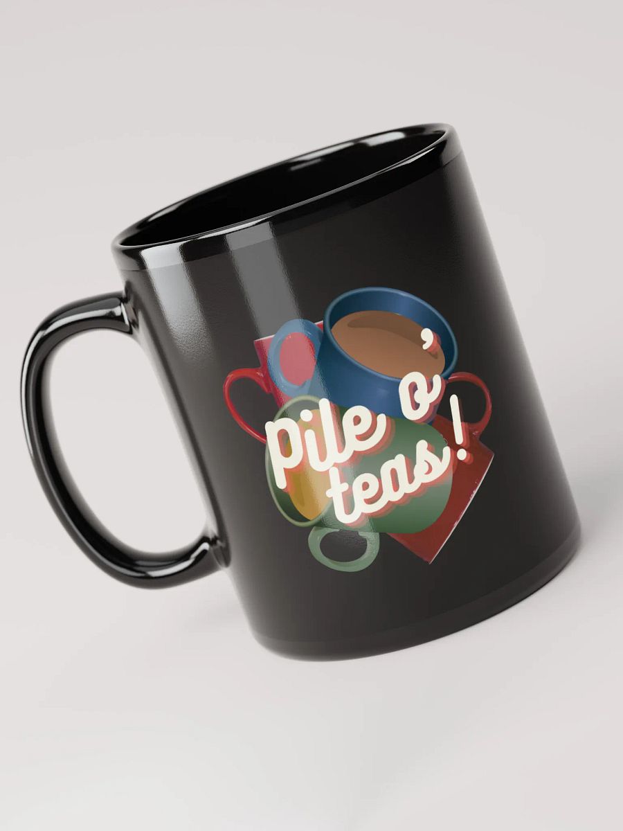 Pile o' teas black mug product image (5)
