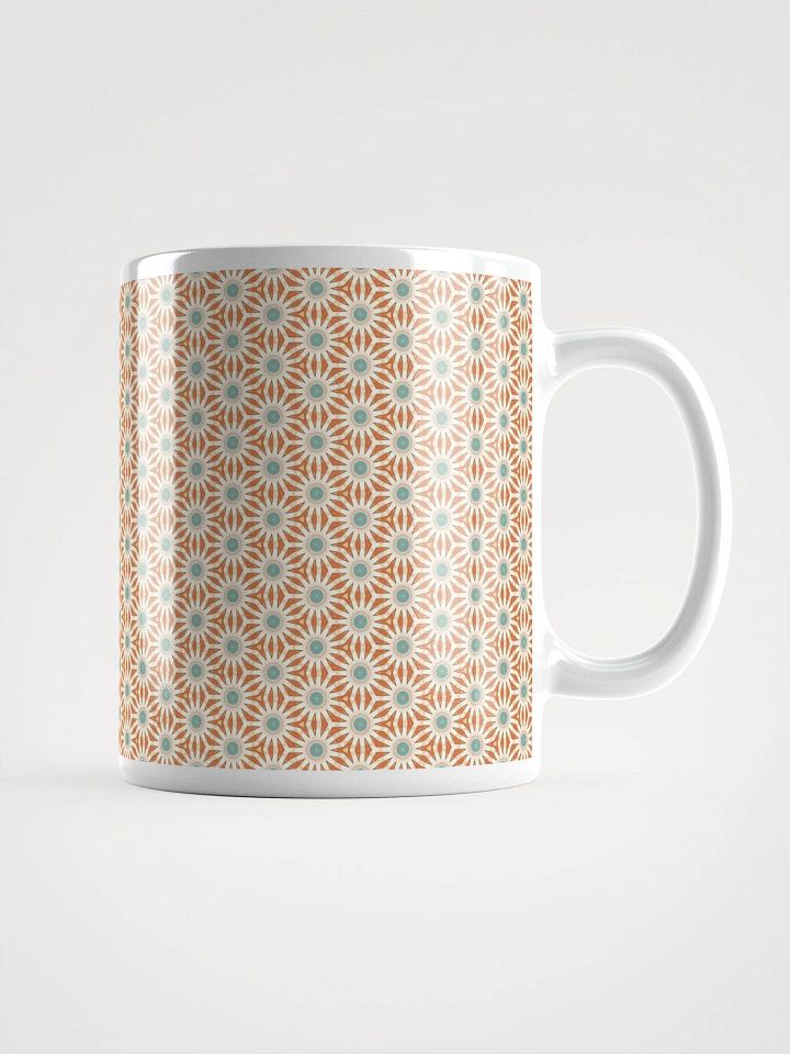 Orange Turquoise & Cream Floral Ceramic Mug product image (2)
