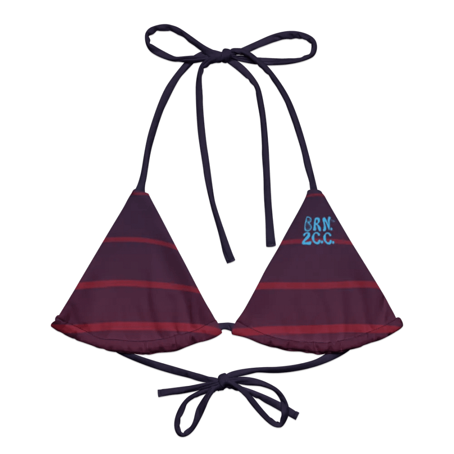Purple Stripes String Bikini TOP – BOURNE to Cape Cod™ | Blue Logos product image (1)