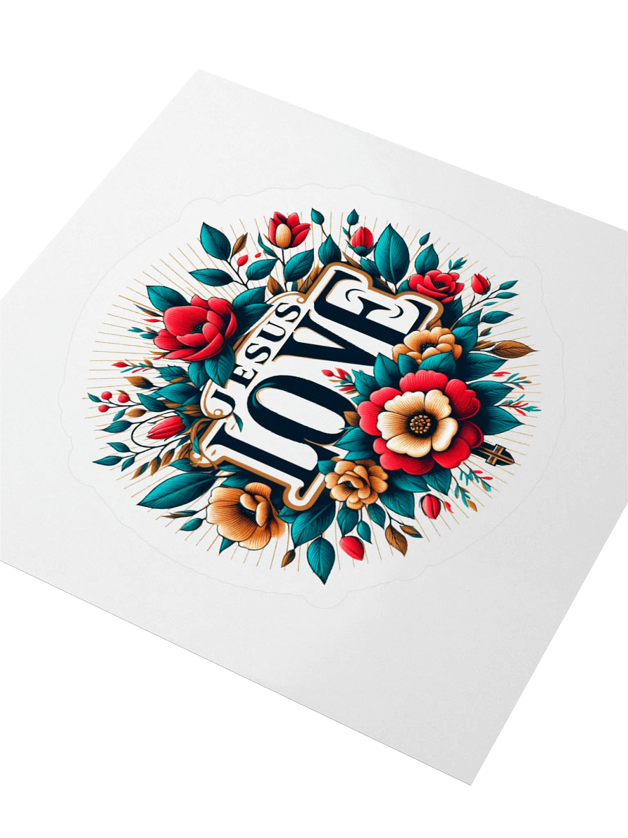 Floral Jesus Charm Kiss Cut Stickers. product image (3)