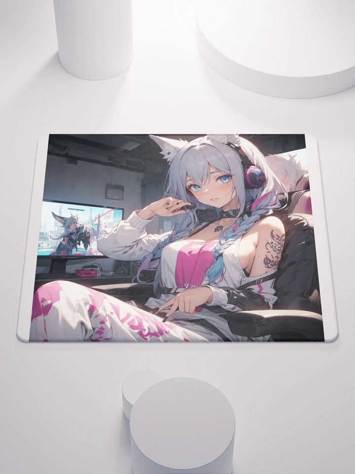 Cybernetic Gamer Girl Mouse Pad product image (1)