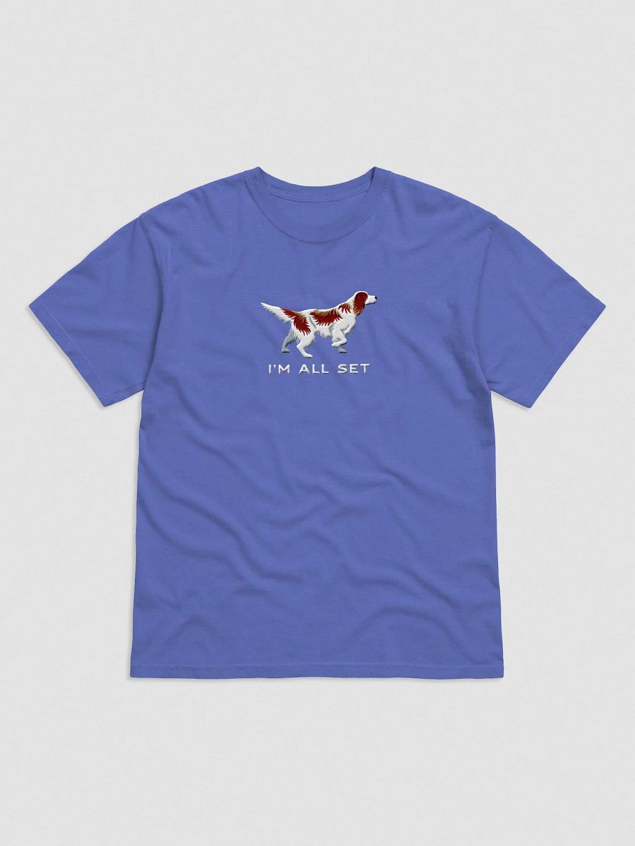 I'm All Set T-Shirt(Embroidered) of an Irish Red & White Setter product image (4)