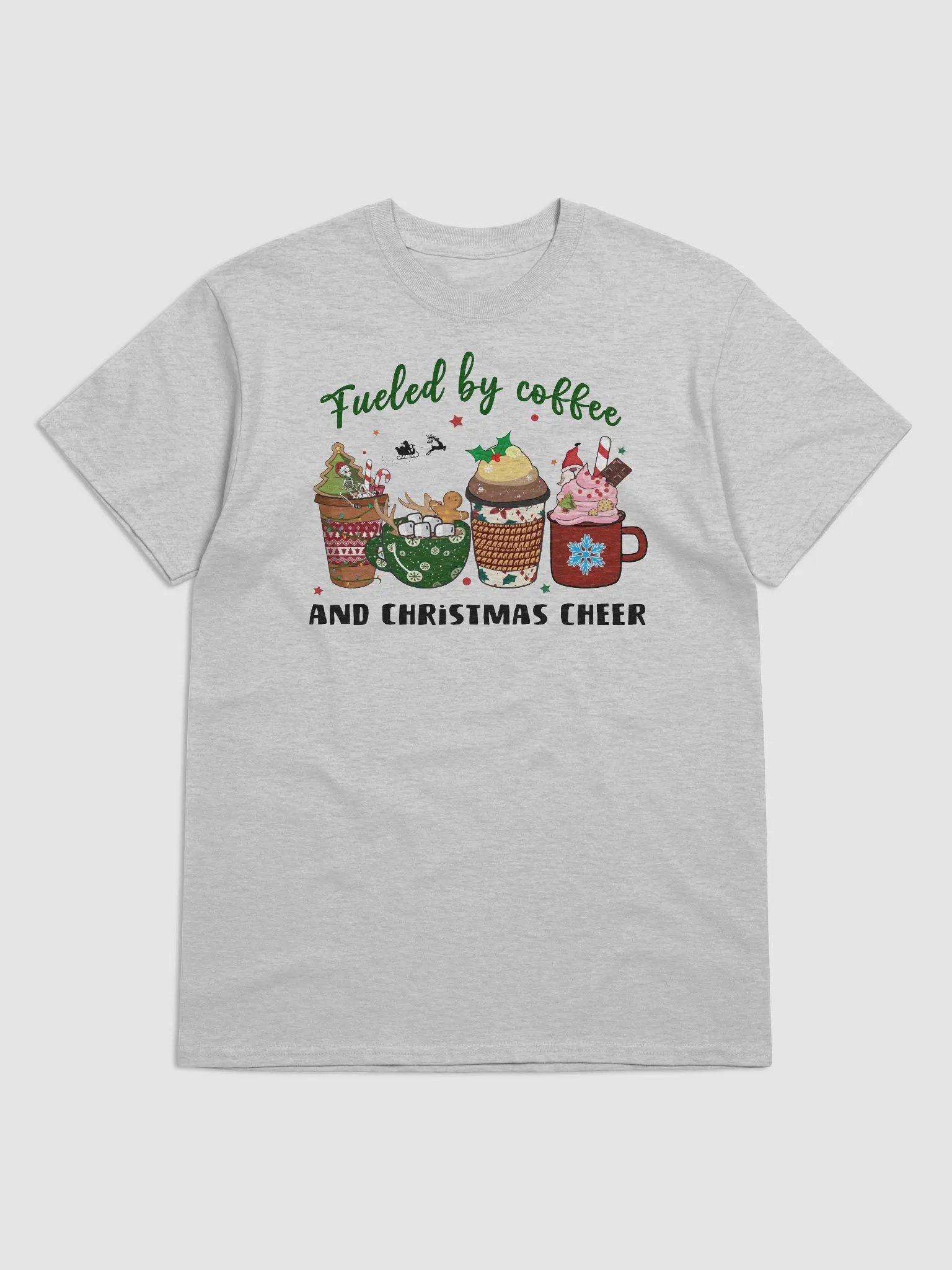 FUELED BY COFFEE AND CHRISTMAS CHEER T-SHIRT product image (1)
