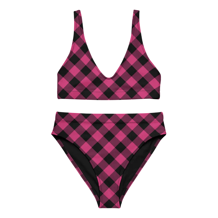 Bright Pink Buffalo Check Plaid Bikini product image (2)