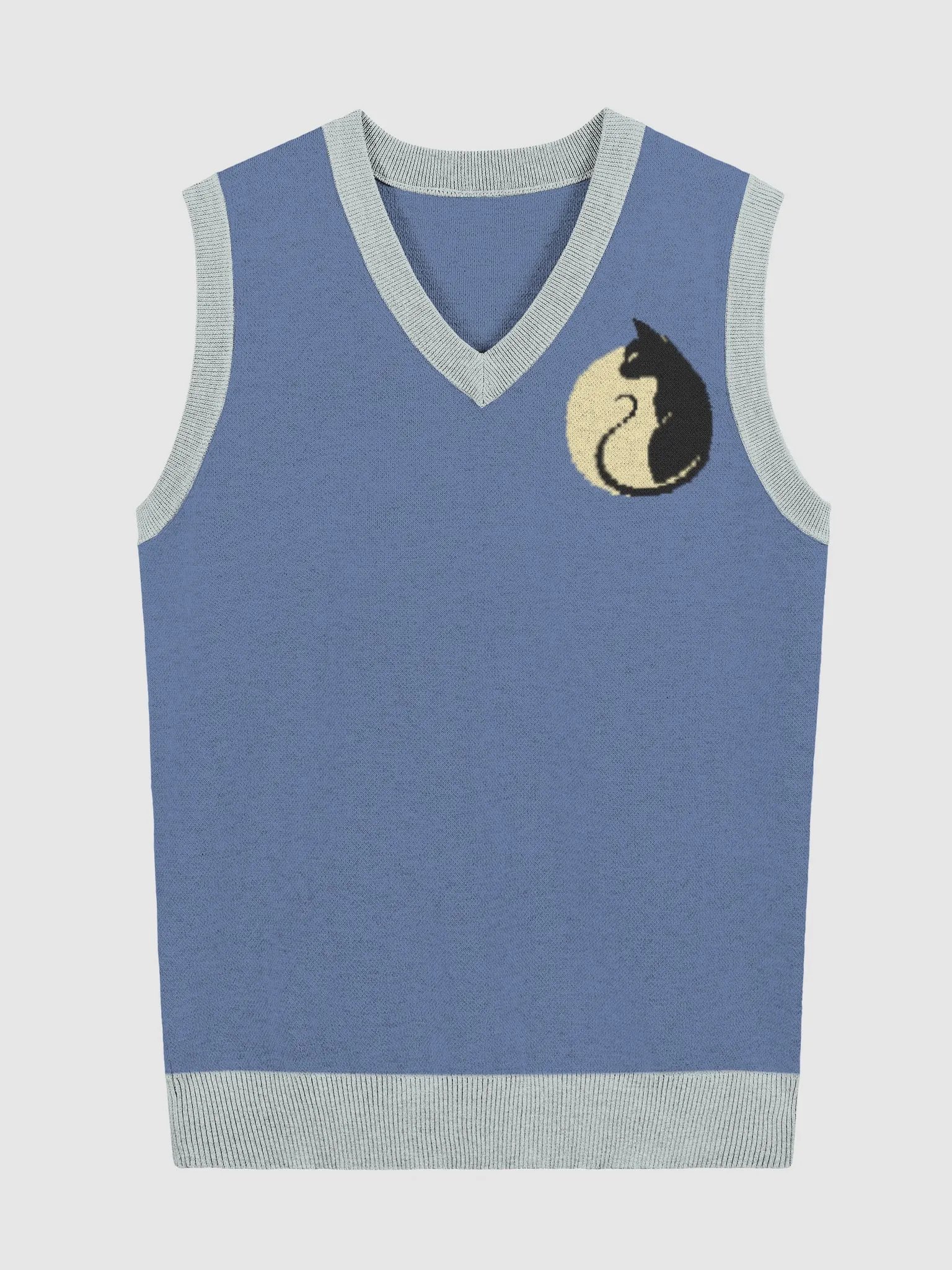 KawaiKitten Watching Over Full-moon V-Neck Vest product image (1)
