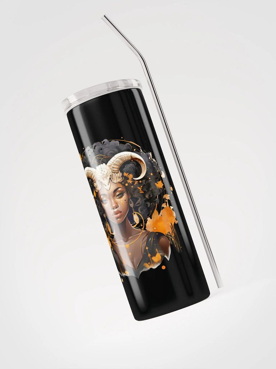 Elevate Your Sips with Aries Woman Illustrated Zodiac Stainless Steel Tumbler! ♈ product image (3)