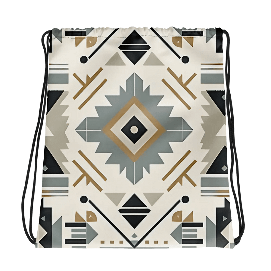 Southwestern Tribal Geometric Drawstring Backpack product image (2)