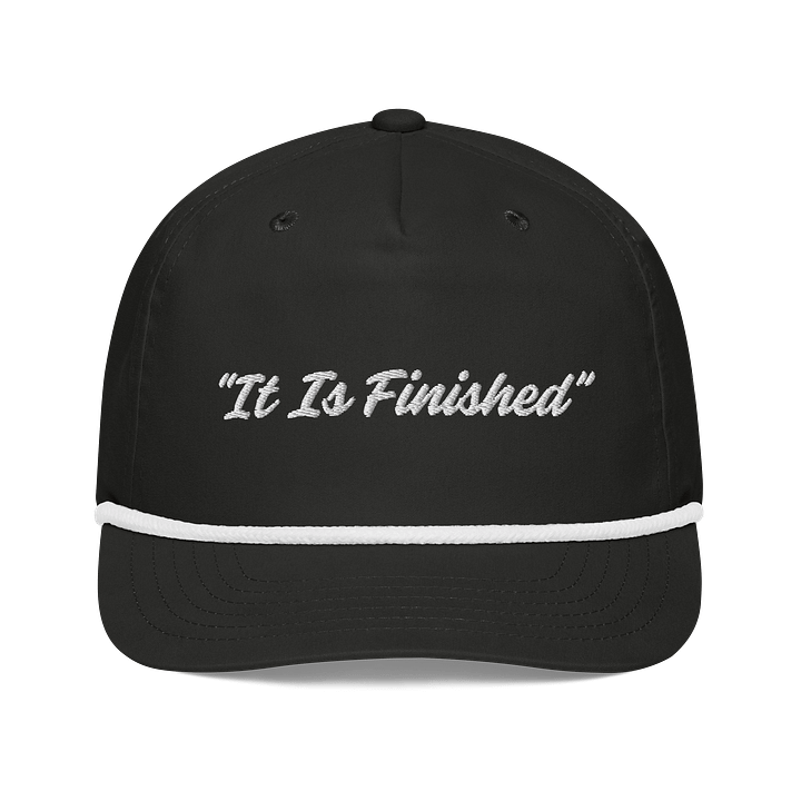 It Is Finished Hat – Minimal Christian Statement Rope Hat product image (1)