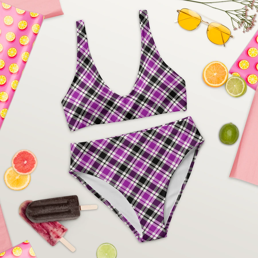 Purple, Black and White Plaid Bikini product image (9)