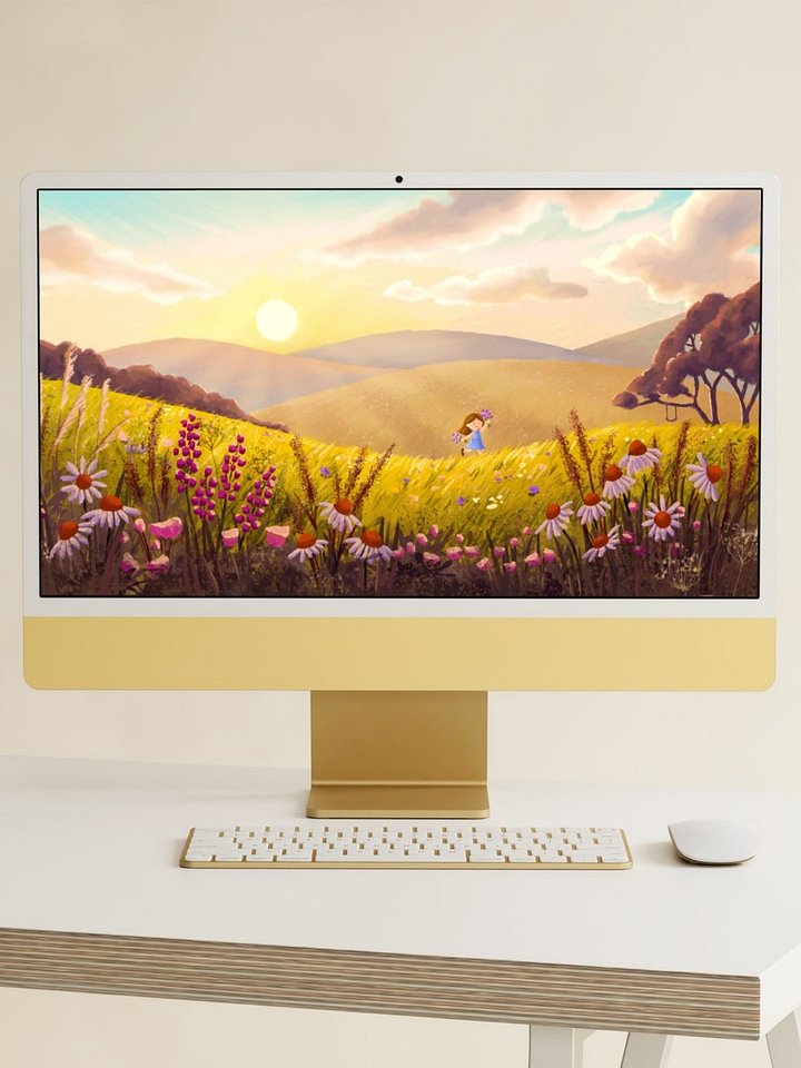 Joyful Meadows at Golden Hour Wallpaper and Animated Screensaver product image (1)