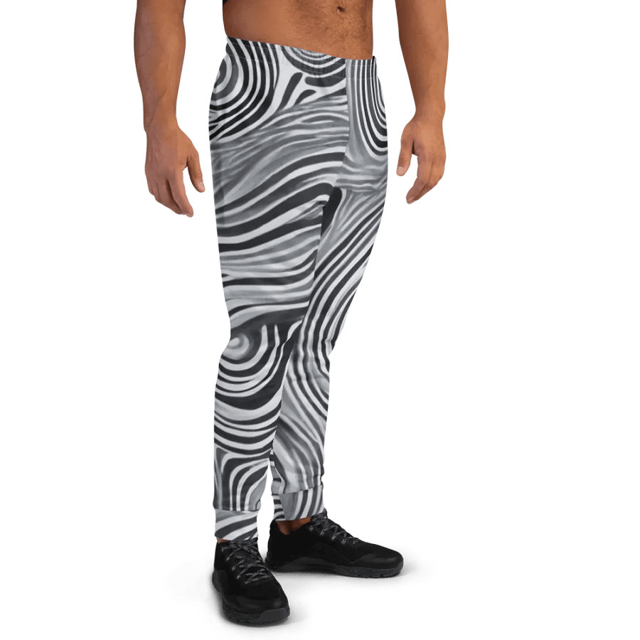 Funky Black and White Noir Liquid Tie-Dye Men's Joggers product image (6)