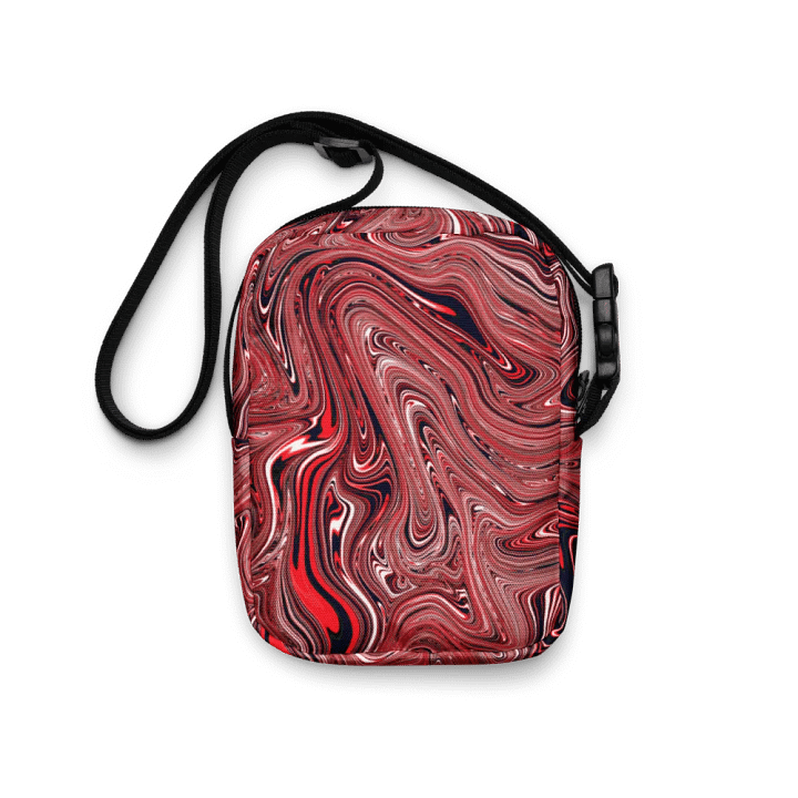 Utility Crossbody Bag - Brown, Black and White Fluid Swirls product image (1)