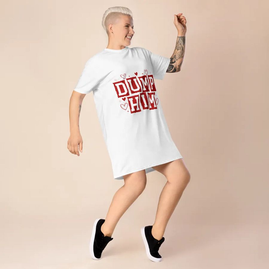 Distressed 'DUMP HIM' All-Over Dress product image (7)