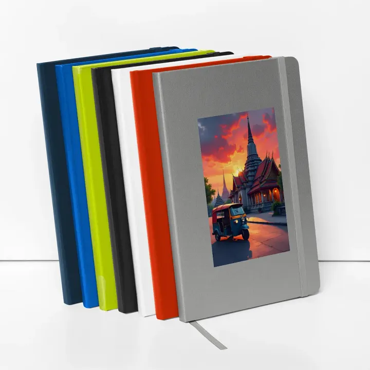 Tuk-Tuk at Sunset Near Thai Temple hardcover notebook product image (2)