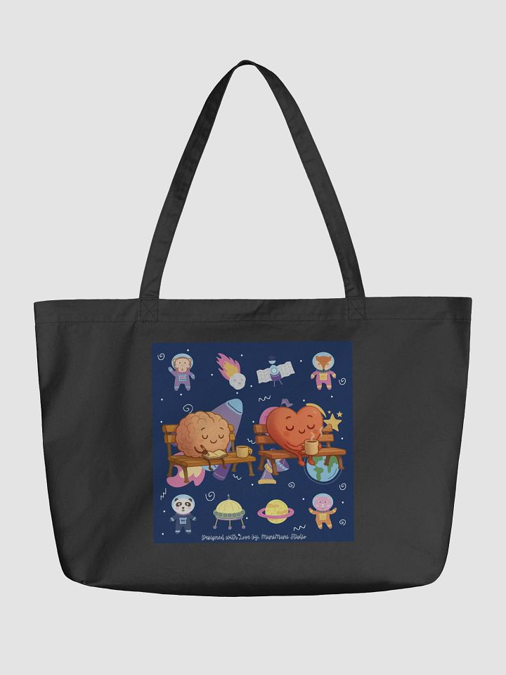 Space Besties - Kawaii Astronaut Animals Organic Cotton Tote Bag (Double-Sided Print) product image (1)