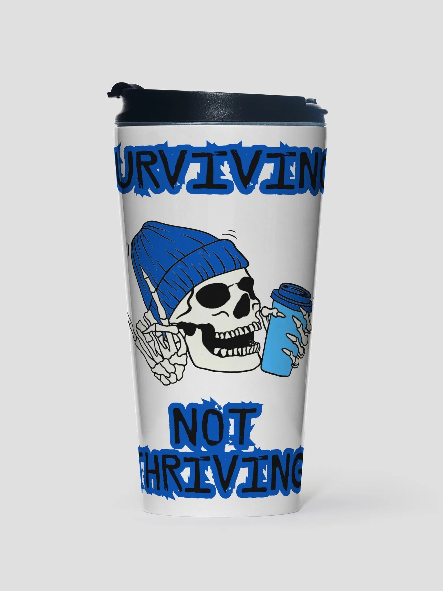 Surviving (Blue) Stainless Steel Coffee Mug product image (1)