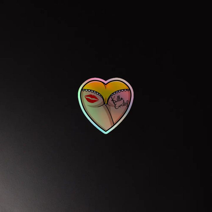 YELLOW HEART BUTT STICKER product image (2)
