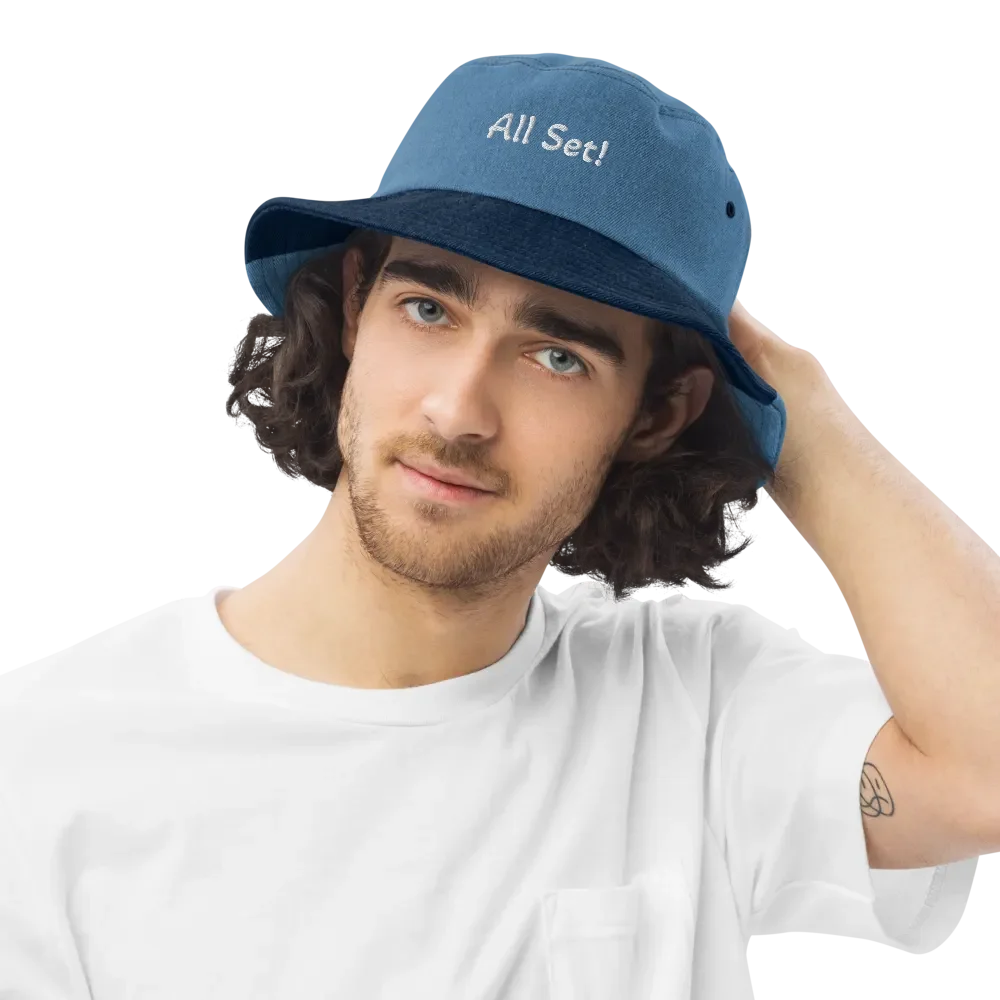 Alstom White Text Denim Bucket Hat product image (6)