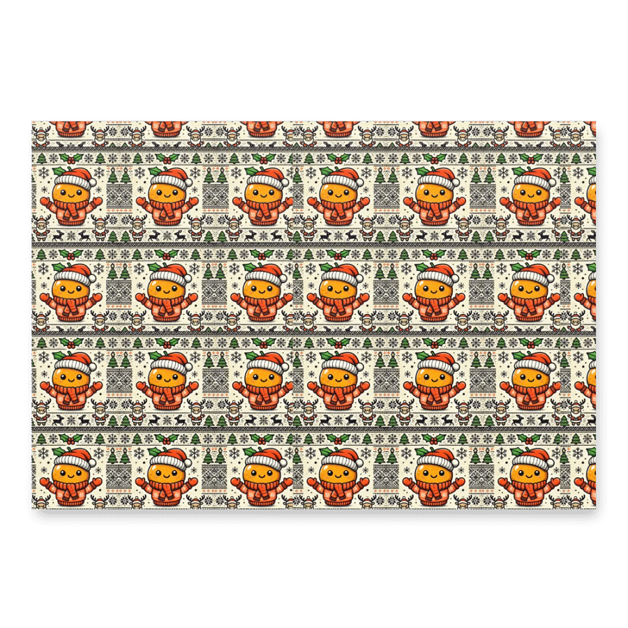 Tangerine Xmas Wrapping Paper Sheet Set product image (2)