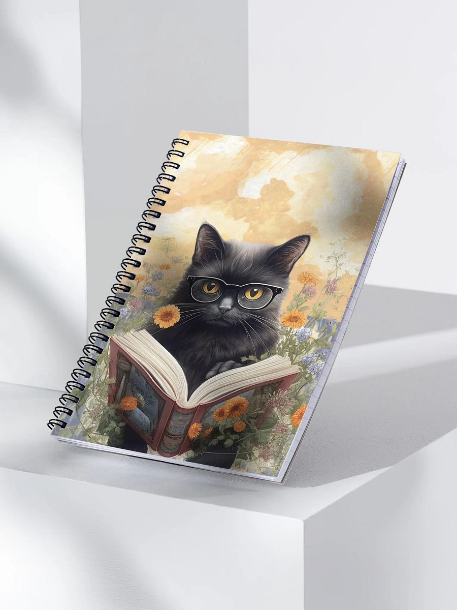 Floral Black Cat Notebook product image (4)