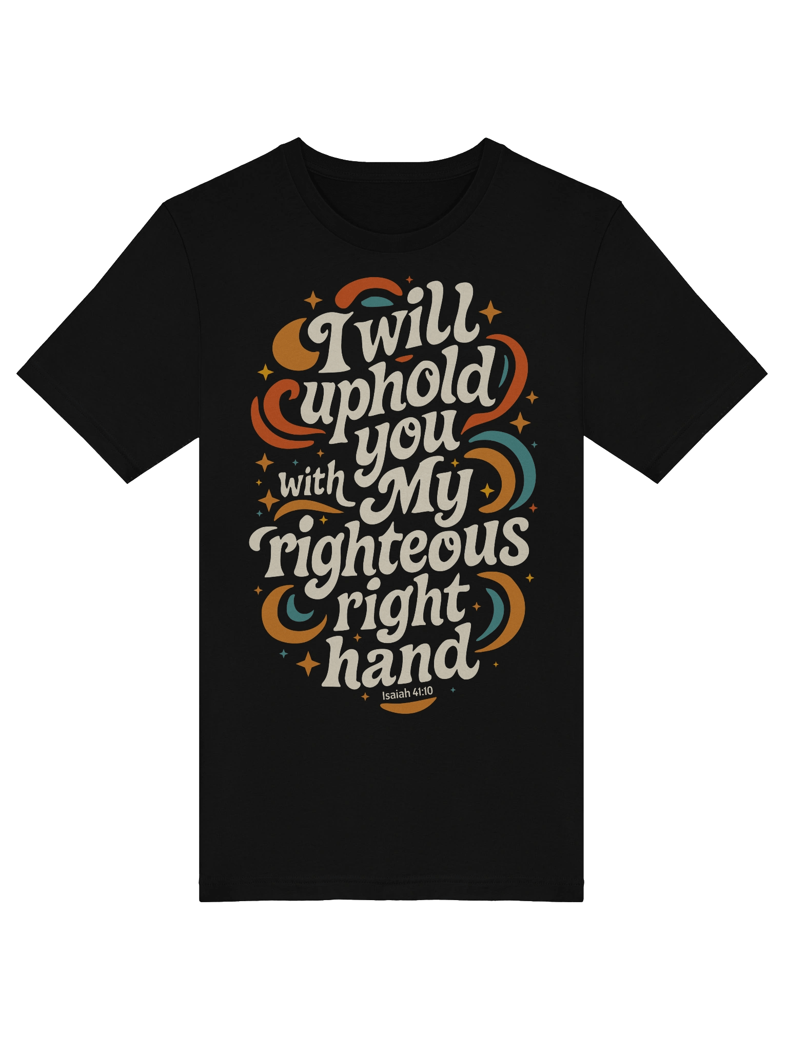 I Will Uphold You Isaiah 41:10 Retro Christian T-Shirt – Bella+Canvas 3001 product image (3)