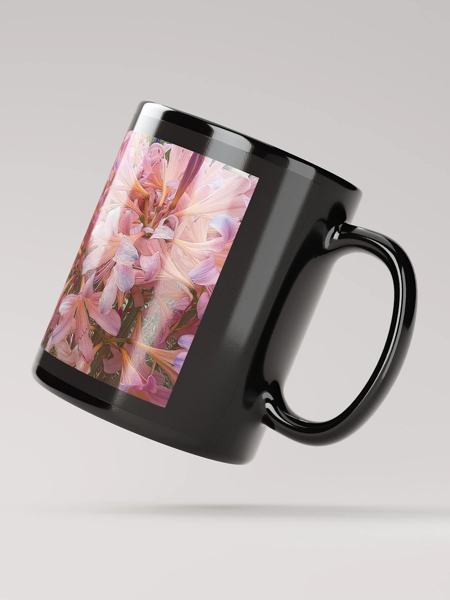 Pink Amaryllis Black Coffee Mug product image (3)
