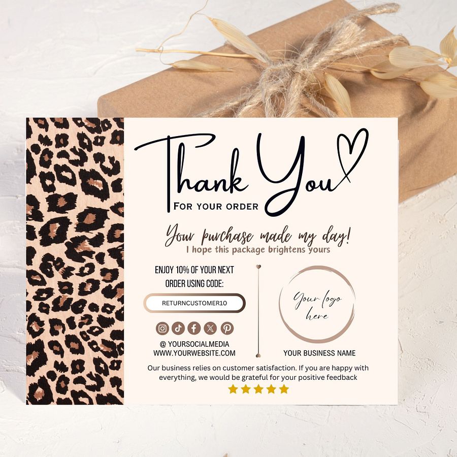 Leopard - Thank You Card Template product image (3)