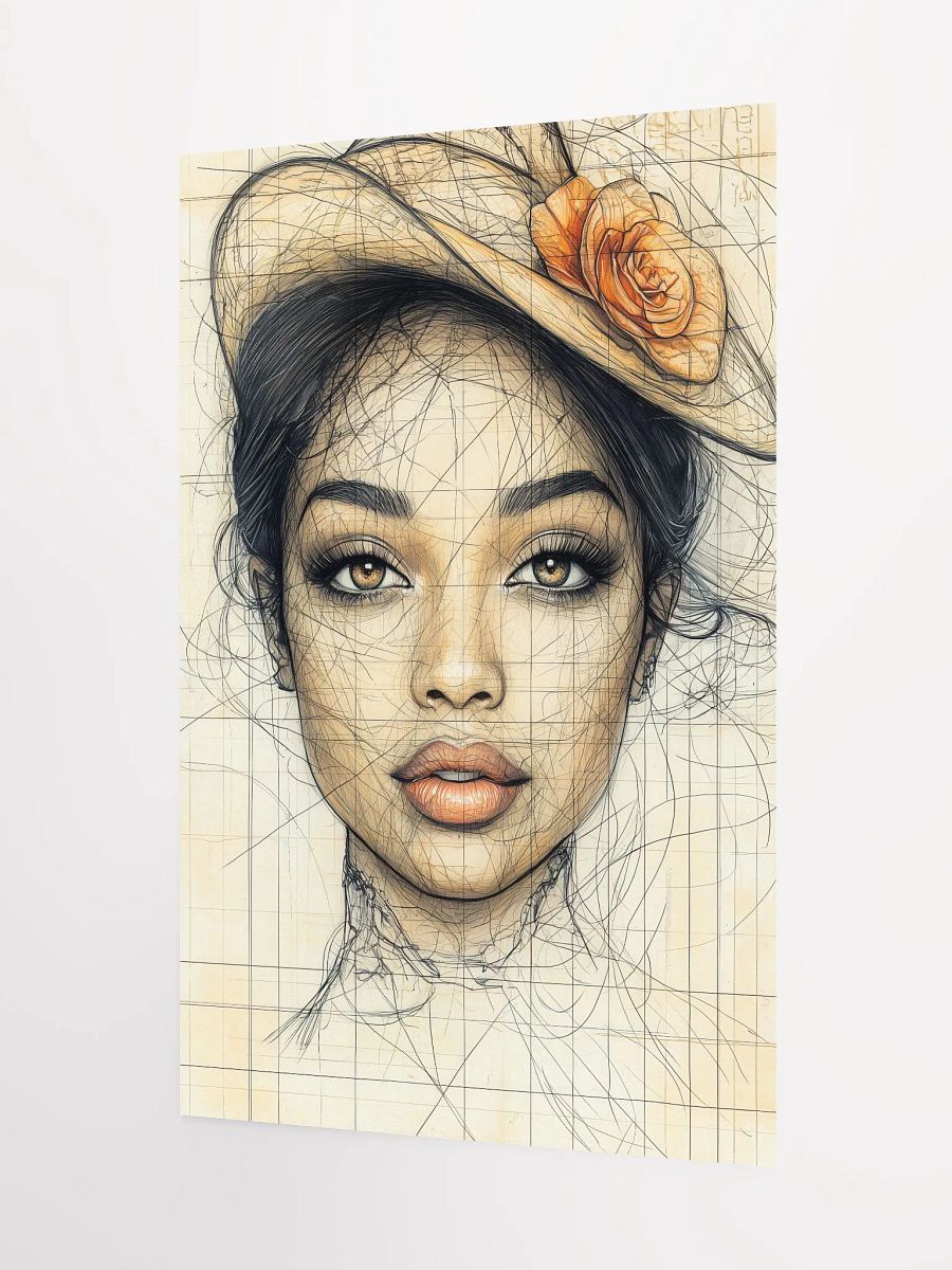 Vintage Muse: Elegant Portrait Art Print with a Touch of Retro Charm product image (3)
