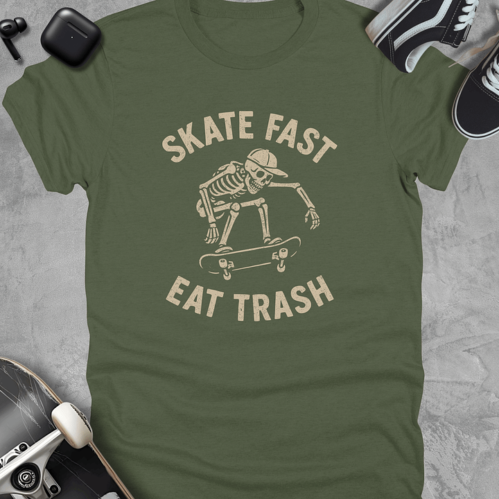 Skate fast eat trash, Funny skateboarding t-shirt, Unisex product image (5)