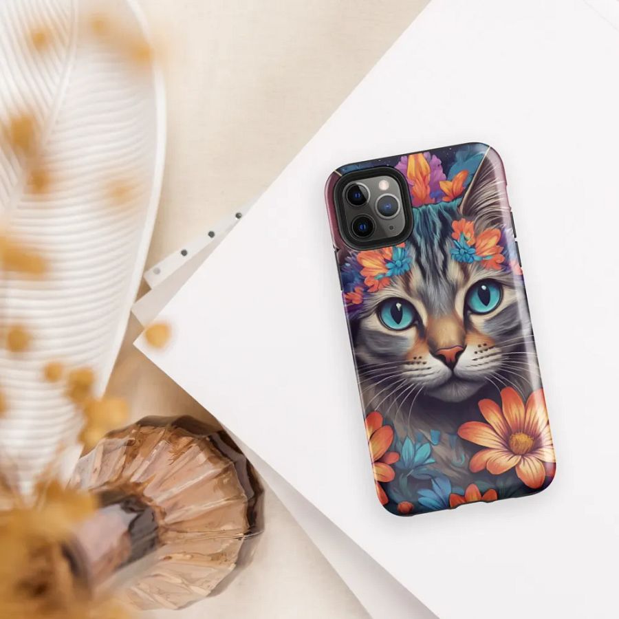 Floral Feline Fantasy: Blossoming Cat iPhone Case product image (5)