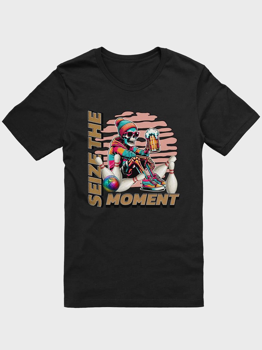 Seize The Moment Skeleton Beer Bowling Iconic Comfort Supersoft T-Shirt product image (4)