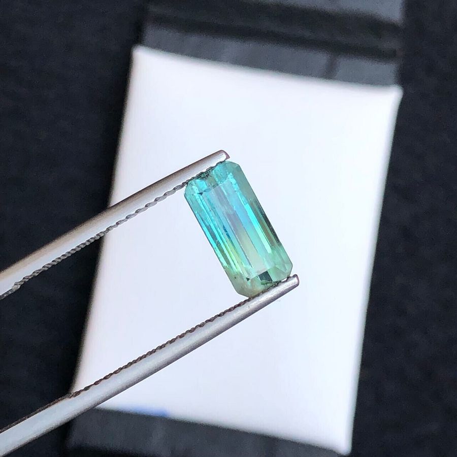 BI-COLOR TOURMALINE STONE FOR RING NATURAL GEMS FOR GIFT EMERALD CUT, 1.90 CRT product image (6)