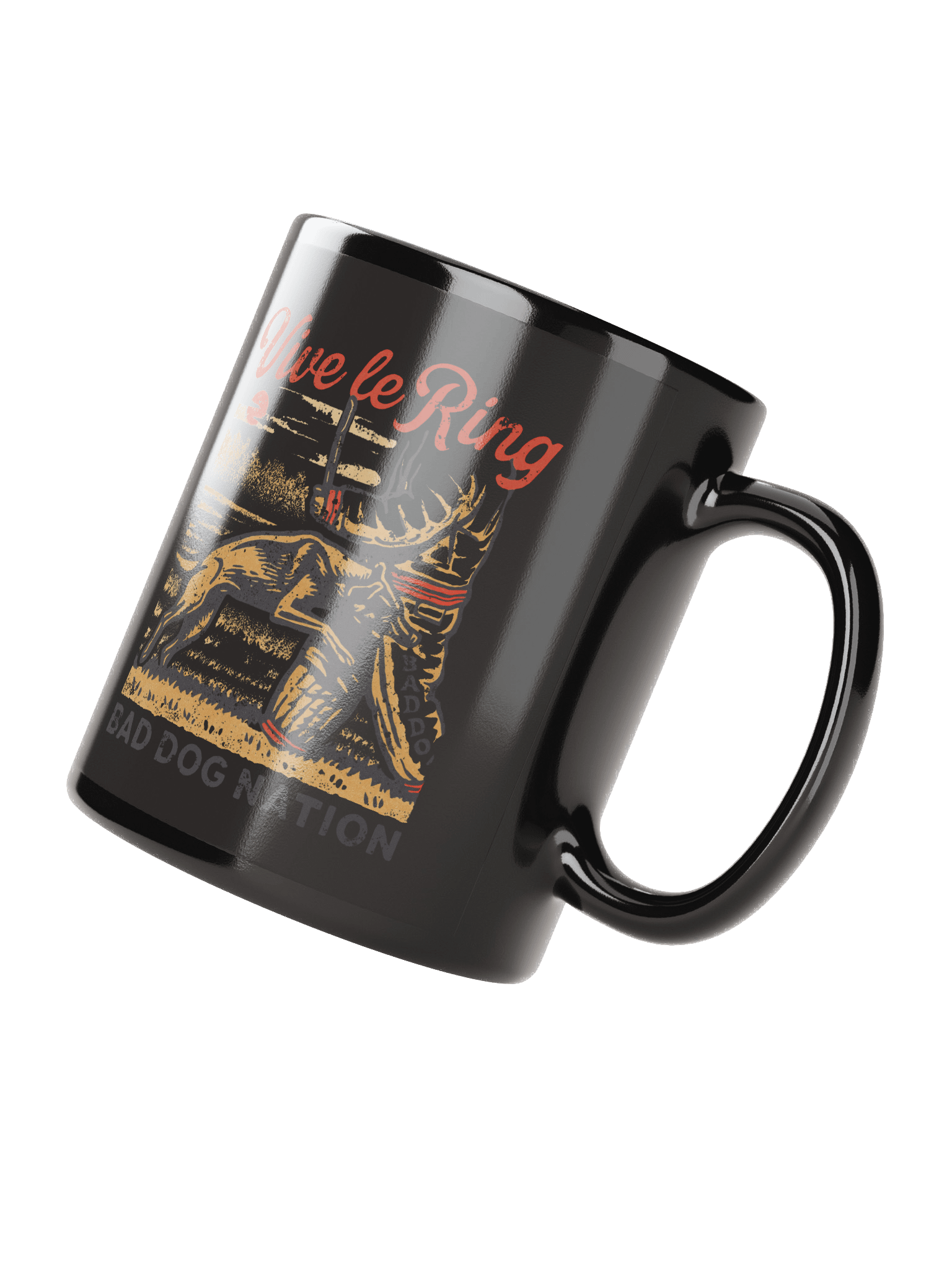 Vive le Ring - Black ceramic mug product image (3)
