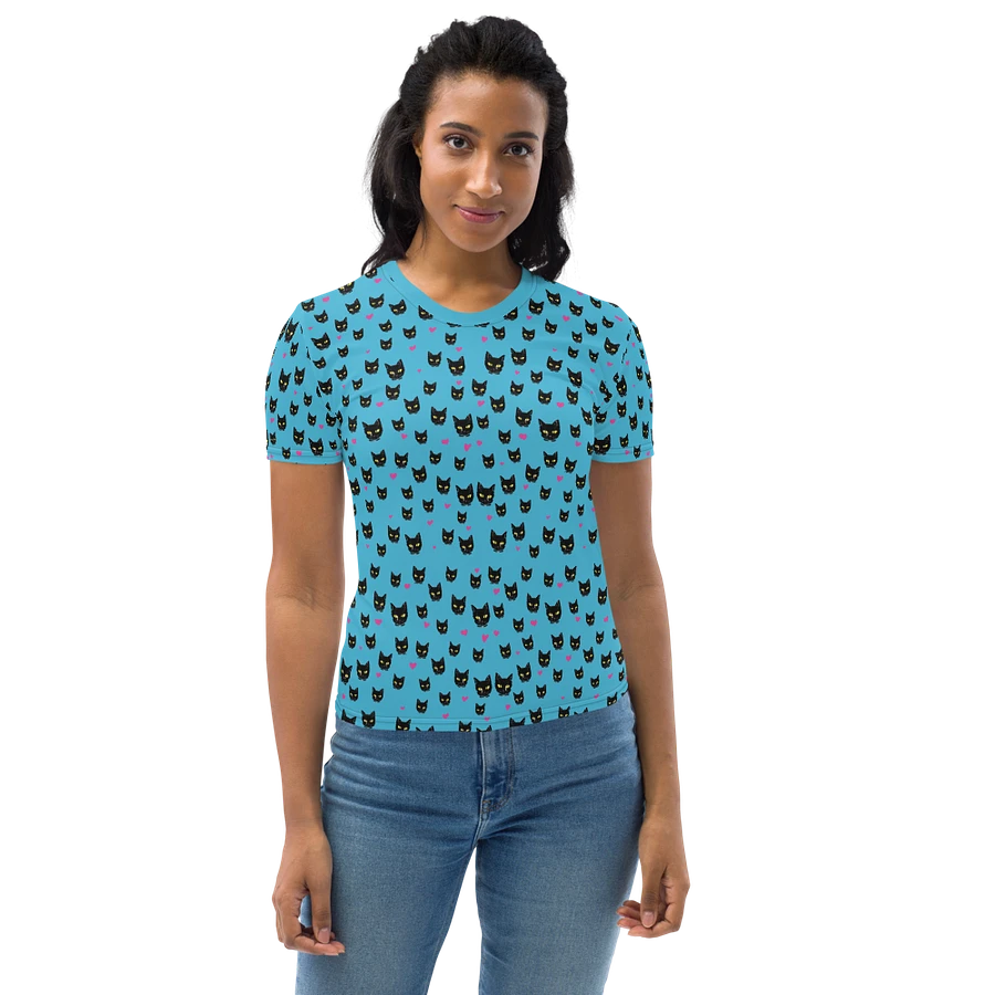 'Blue Kitty Dots' Women's Poly Tee product image (4)