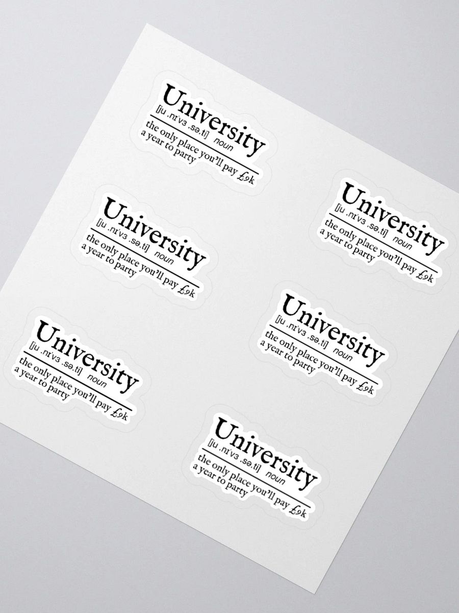 University Definition Sticker (MEDIUM Sheet) product image (2)