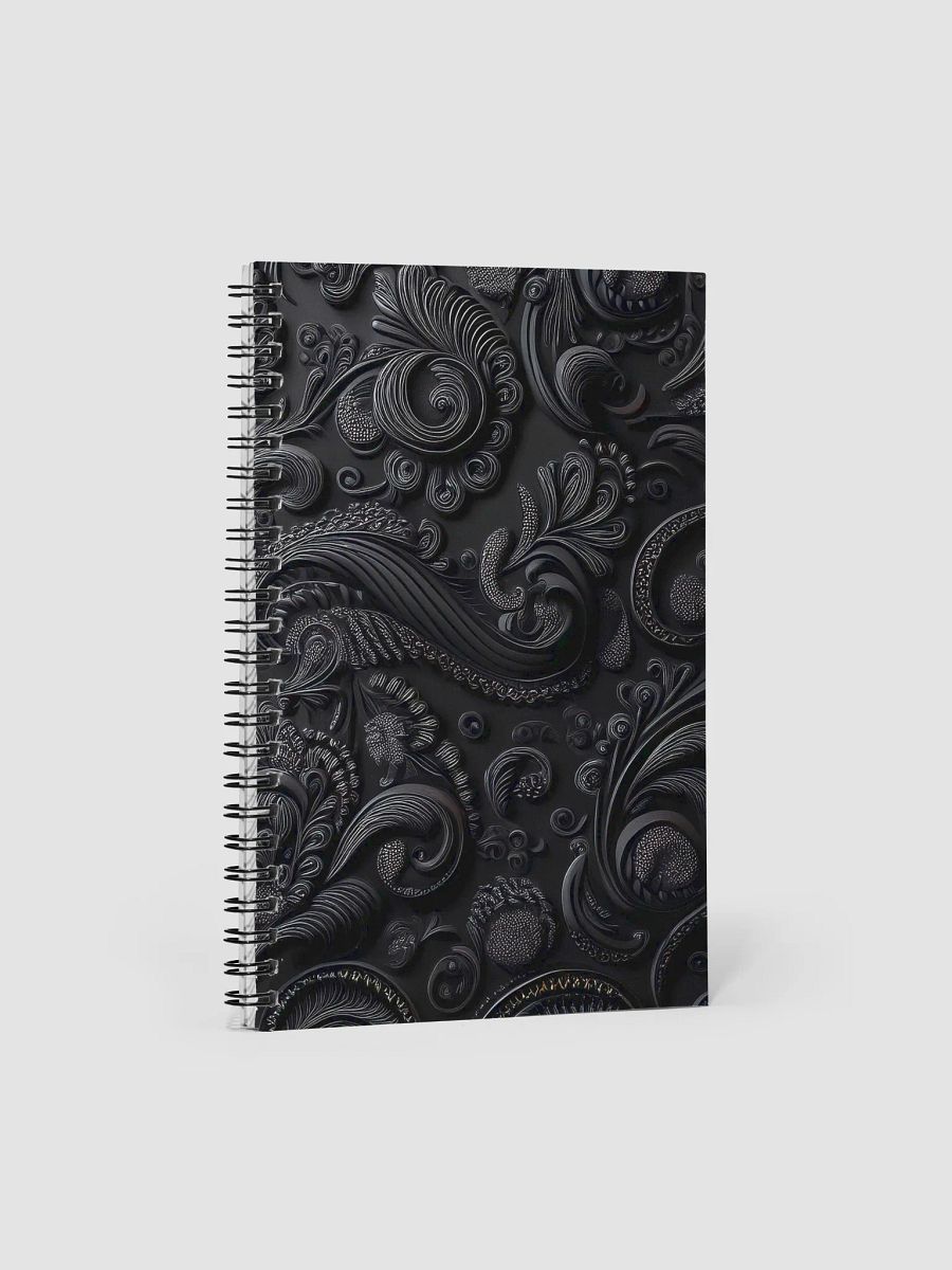Spiral Notebook black paisley product image (1)
